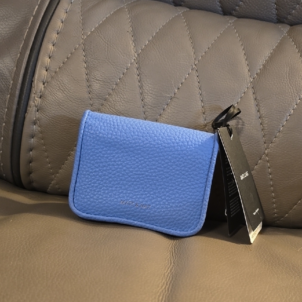 Matt & Nat Blue Leather Card Holder